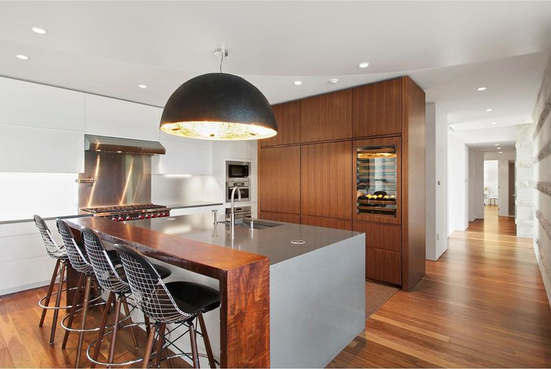 Couloir Accès îlot Central De Cuisine étage - Hampton-Home Par Barnes Coy Architects - Hamptons, USA