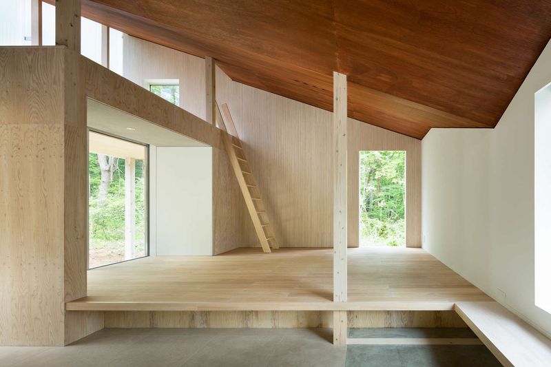 Echelle Accès Niveau Supérieur - Shed-Roof-House Par Hiroki Tominaga - Yamanashi, Japon