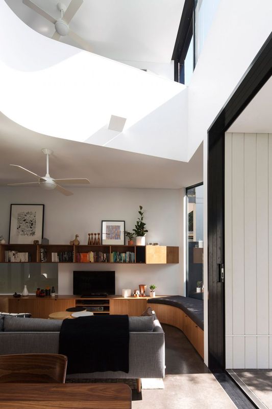 Entrée Salon & Salle Séjour - Unfurled-House Par Christopher Polly Architect - Sydney, Australie