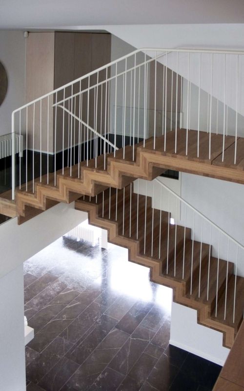 Escalier Bois Accès étage Supérieur - Coma-House-2 Par Juan Marco - Castellón De La Plana, Espagne