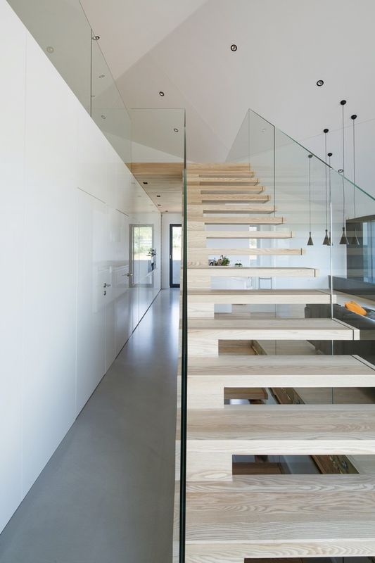 Escalier Bois & Balustrade En Verre - House-Krostoszowice Par RS+ - Krostoszowice, Pologne