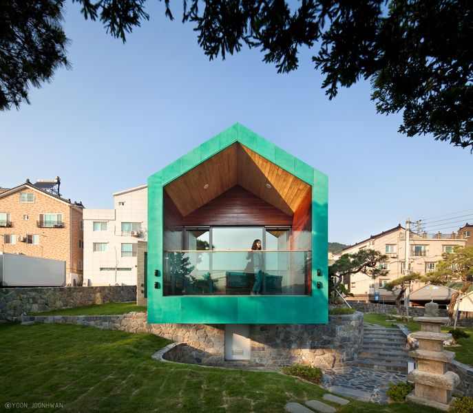 Façade Balcon - Tower-House-maison-x Par ON Architecture - Gimhae, Coree Du Sud