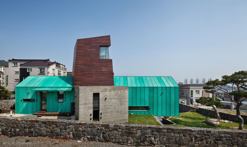 Façade Forme X - Tower-House-maison-x Par ON Architecture - Gimhae, Coree Du Sud