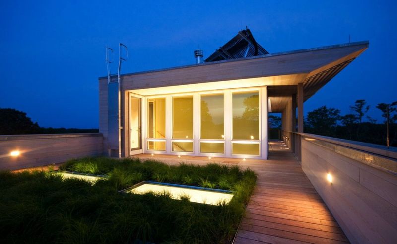 Façade Vitrée Terrasse Bois Toiture - Fishers-Island-House Par 4 Architecture - New York, USA