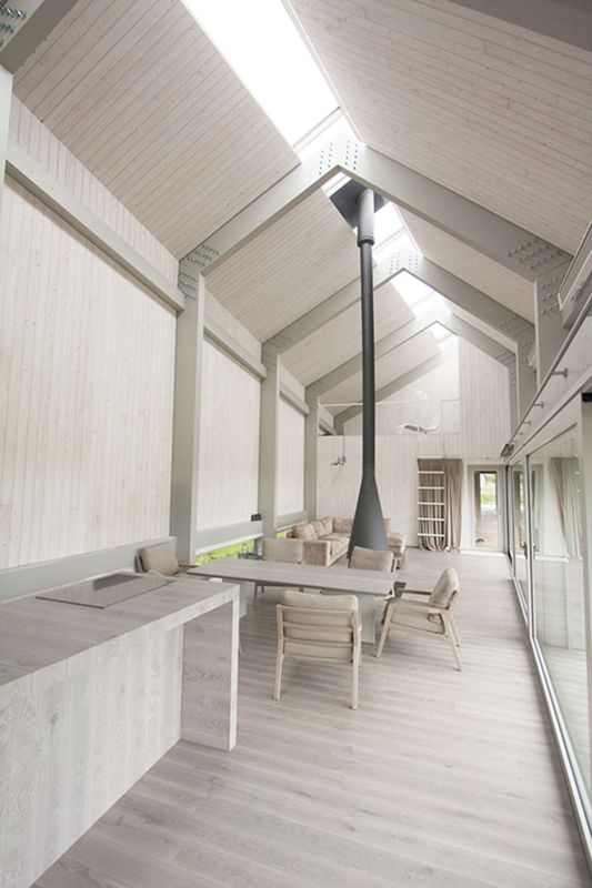 Pièce De Vie & Cheminée - Dune-House Par Archispektras - Lettonie