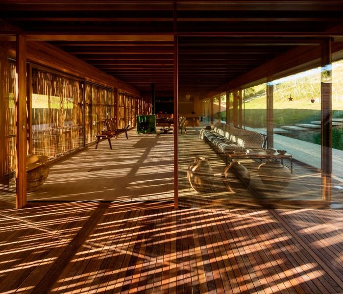 Pièce Principale Séparée & Plancher En Bois - Catucaba-House Par MK27 Studio - Catucaba, Bresil