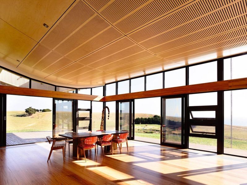 Salle Séjour & Grande Baie Vitrée Coulissante - Flinders-House Par Peter Schaad Design, Australie