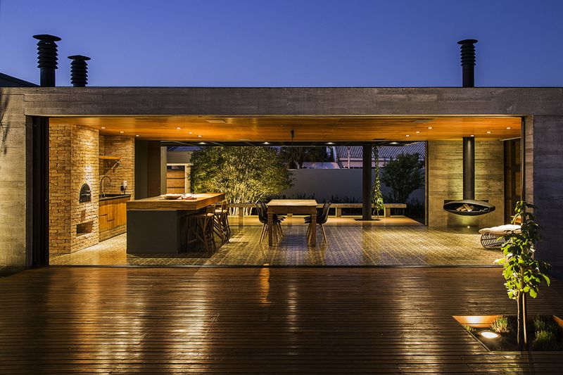 Salle Séjour & îlot Central De Cuisine - MCNY-House Par Mf Arquitetos - Franca, Bresil