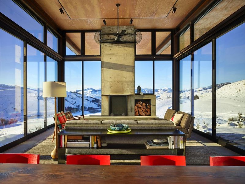 Salon-séjour & Cheminée - Studhorse Par Olson Kundig - Washington, Etats-Unis