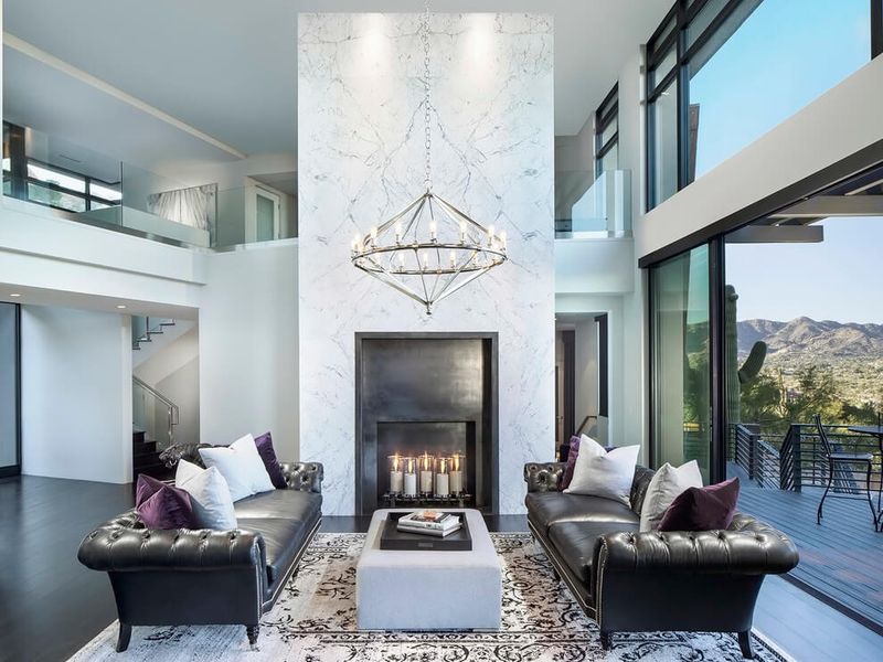 Salon & Cheminée - Arizona-Contemporary Par Luster Custom Homes - Arizona, USA