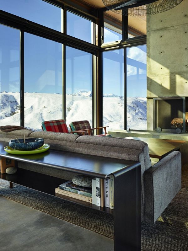 Salon & Cheminée - Studhorse Par Olson Kundig - Washington, Etats-Unis