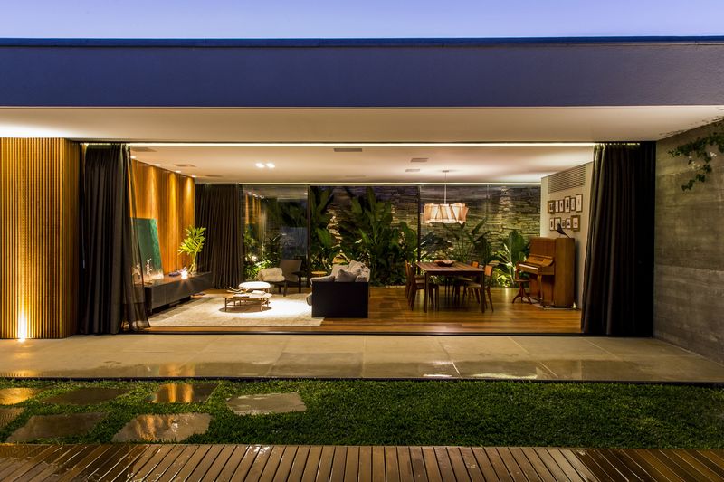 Salon & Salle Séjour - MCNY-House Par Mf Arquitetos - Franca, Bresil