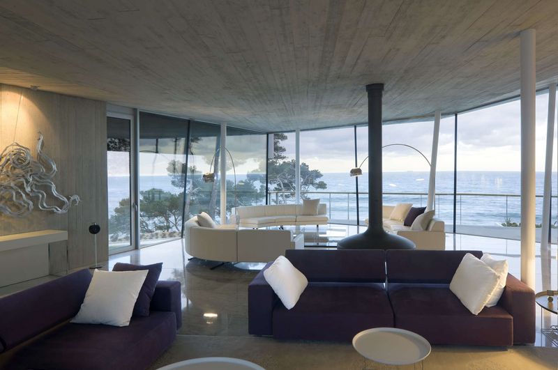 Vaste Salon & Vue Panoramique Mer - Summer-Residence Par Fuses Viader Architects - Calonge, Espagne