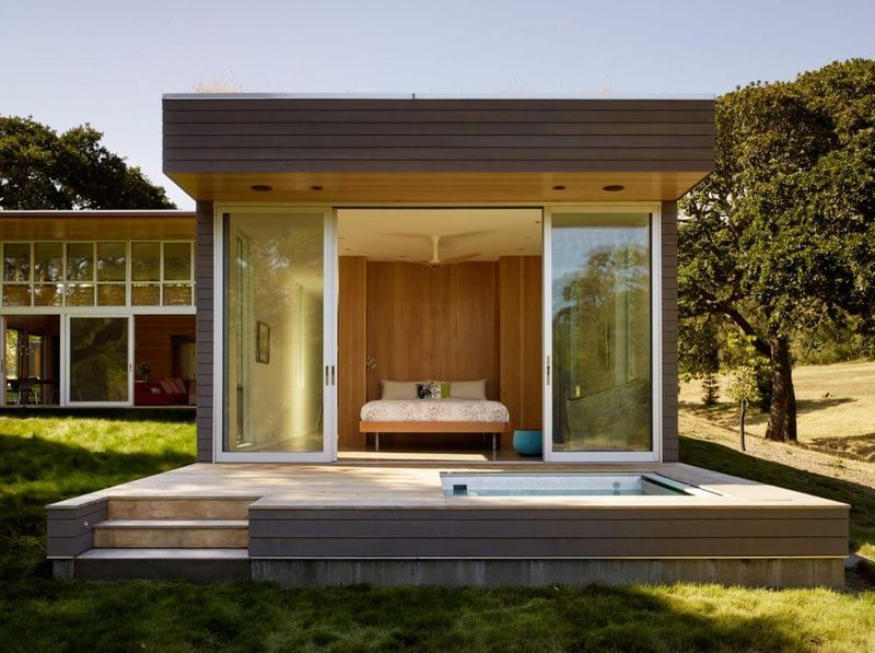 Vue Chambre & Baie Vitrée Coulissante - Home-Sonoma Par Turnbull Griffin Haesloop - Californie, USA