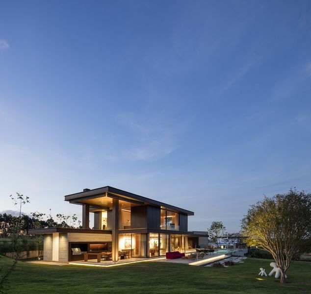 Vue D'ensemble Nuit - Fazenda-Boa-Vista Par Fernanda Marques Arquitetos - Porto Feliz, Bresil
