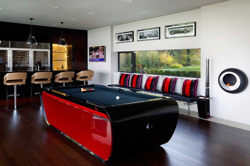 billard et bar - Sands Point Residence par Narofsky Architecture - Long Island, Usa