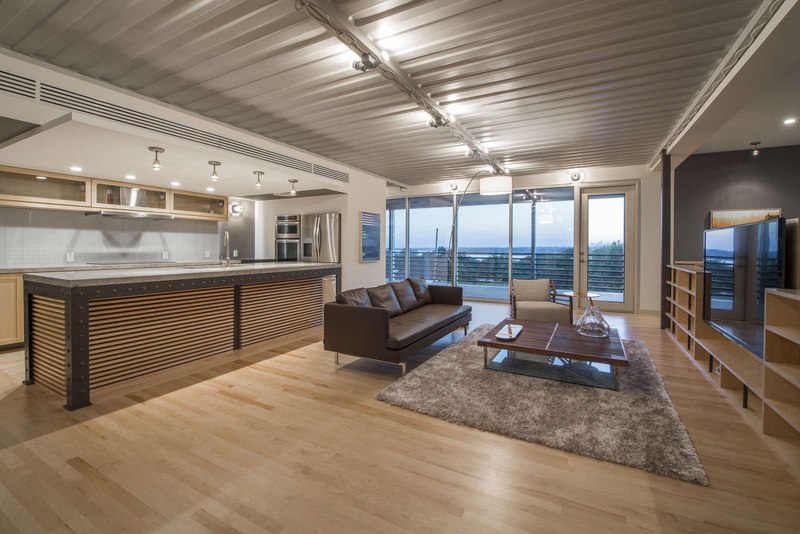 cuisine et salon - PV14 House par M Gooden Design - Dallas, Usa