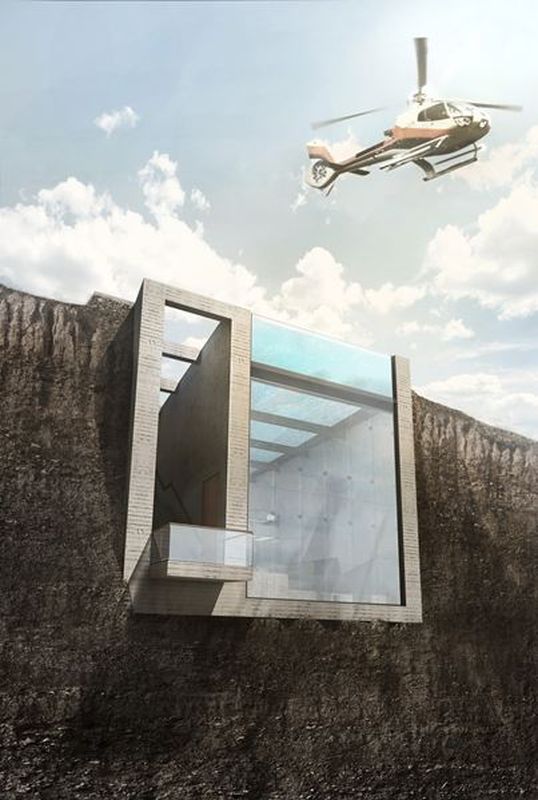 espace balcon semi-enterré - Casa Brutale par OPA_Open Plateform - Grèce
