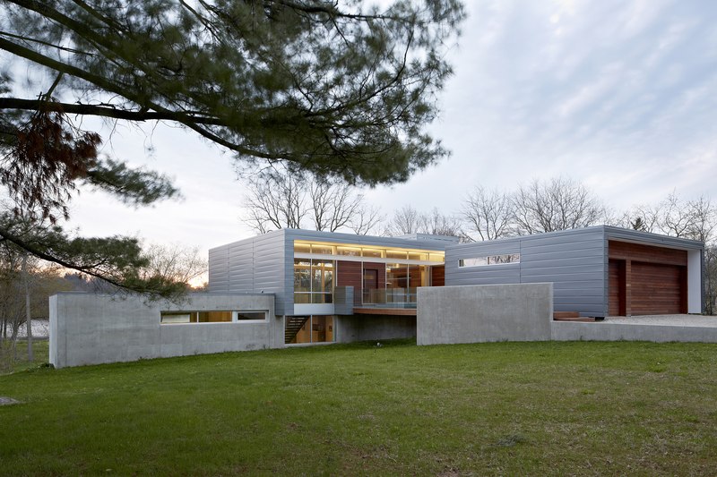 façade entrée - Riverview House Studio Dwell Architects - Wayne, Usa