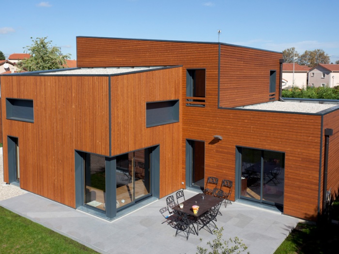 façade arrière - Maison bois contemporaine - Ocube Architecte - France
