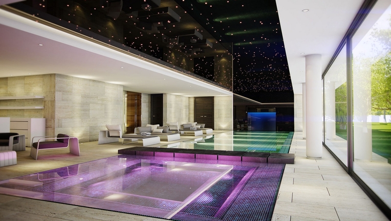 grande pièce de vie avec piscine - luxueuse villa par Ark Architects - San Roque, Espagne
