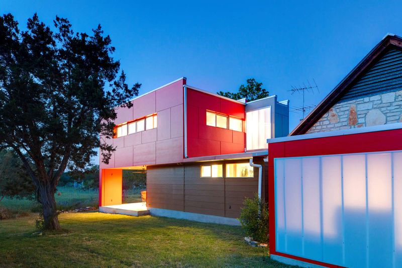 Jardin & Ouvertures Vitrées Illuminées - Sleeping-House Par A-Gruppo Architects - San Marcos, USA