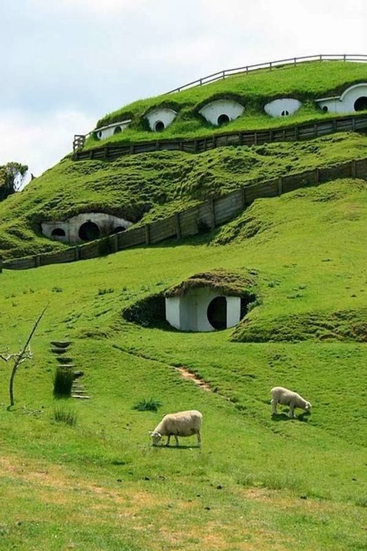 maison hobbit en Nouvelle Zélande