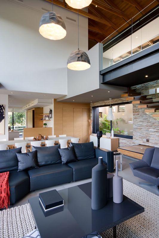 pièce de vie - House-in-Blair-Atholl par Nico van der Meulen Architectes - Johannesburg, Afrique du Sud