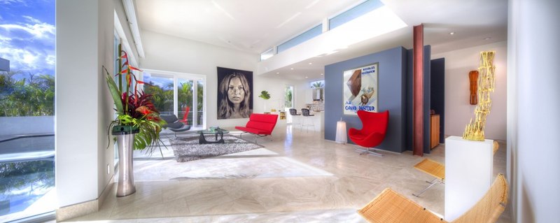 pièce de vie - Light Box House par Jonathan Parks Architect - Lido Shores, Sarasota, Usa