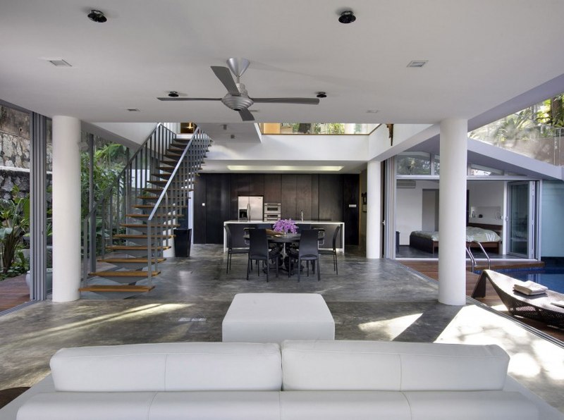 pièce de vie - OOI House par Czarl Architects - Singapour