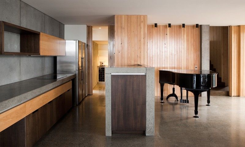 cuisine et piano - Home Overhanging par MGArchitects - Tasmanie, Australie