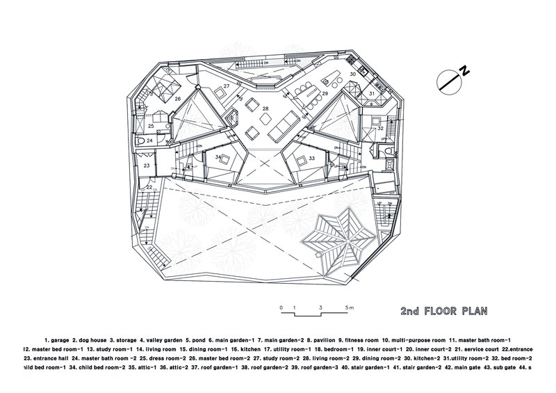 plan 1er étage - HWA HUN par IROJE KHM Architects - Pyeongchang-dong, Corée du Sud