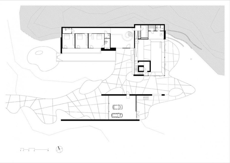 plan étage - The Dune Villa par HILBERINKBOSCH Architects - Utrecht, Pays-Bas