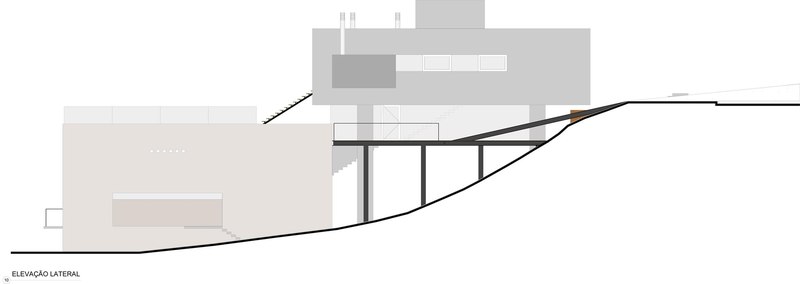 plan coupe - LM Residence par Marcos Bertoldi Arquitetos - Campo Comprido, Brésil