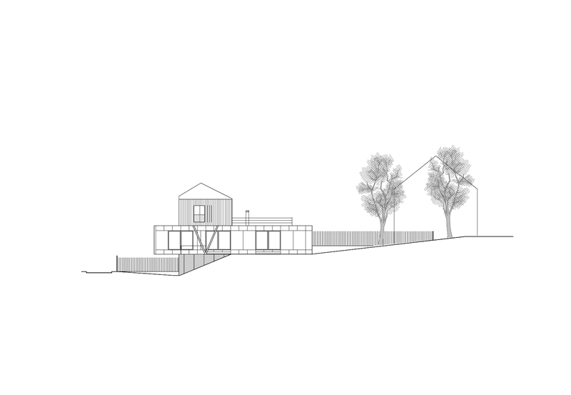 plan façade ouest - Maison R - Colboc Franzen & Associés - France