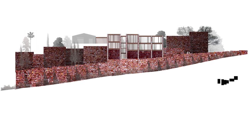 plan façade - Paz & Comedias House par Ramon Esteve - Sagunt, Espagne