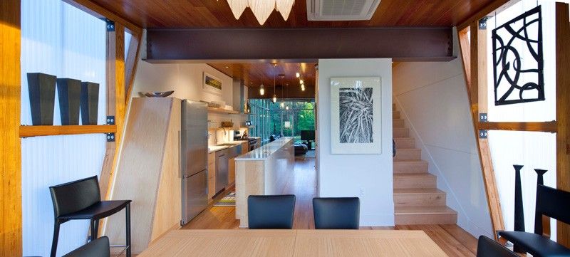 séjour & cuisine - Pond-House par Holly-Smith-&-Architectes - Louisiane, USA