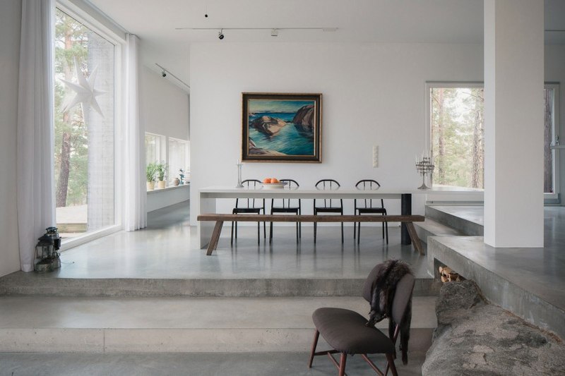séjour - maison bois contemporaine par Gabriel Minguez - Ingarö, Suède