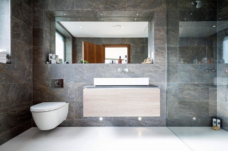 salle de bains - Ventura House par David James Architectes - Dorset, Royaume-Uni