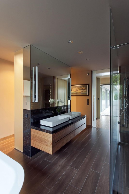 salle de bains, lavabos - Reviving Mies par Architéma - Buda Hills, Hongrie