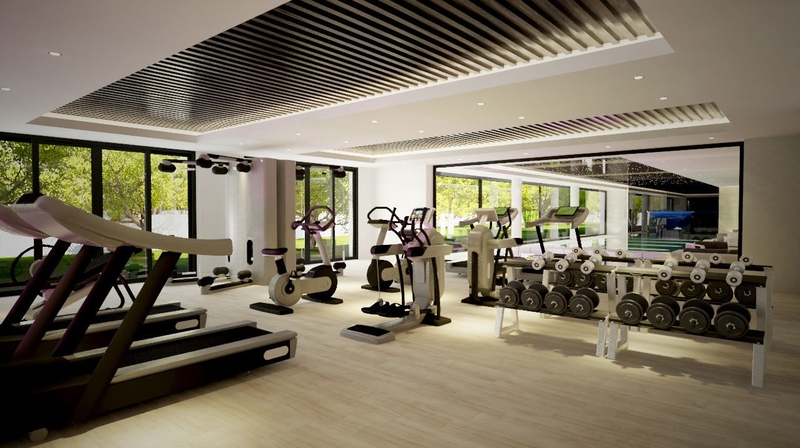 salle de gym - luxueuse villa par Ark Architects - San Roque, Espagne
