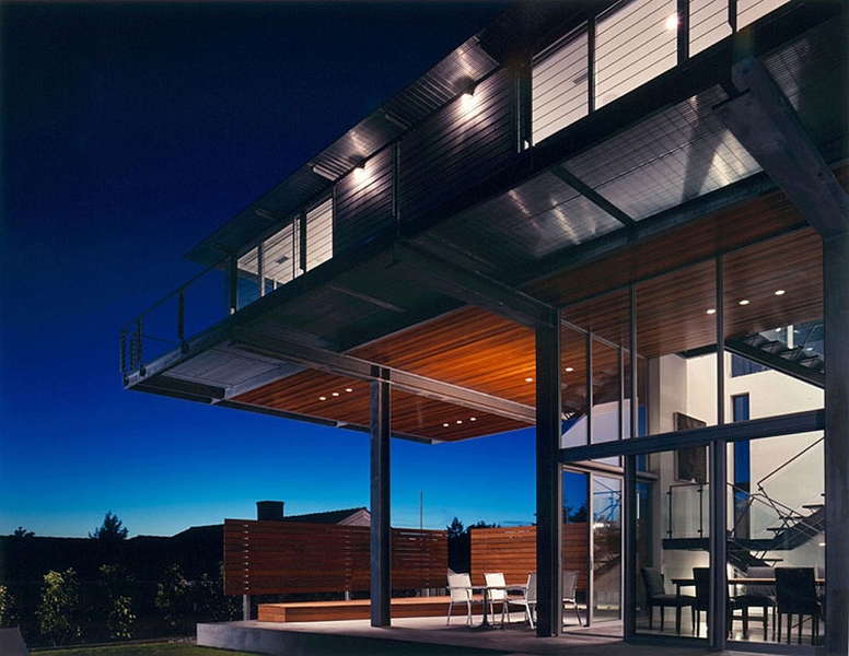 terrasse de nuit - Eaton Residence par E. Cobb Architects - Seattle, Usa - Photo Paul Warchol