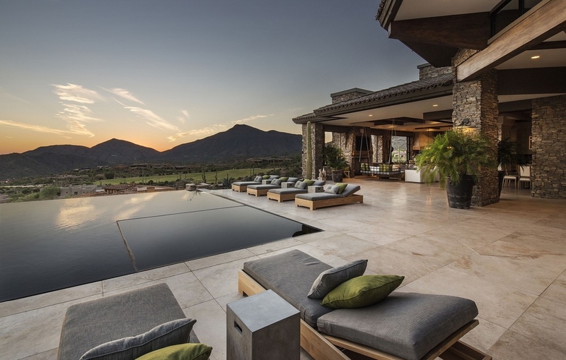 terrasse et vue sur montagnes - villa du desert par Tor Barstad -Scottsdale, Usa