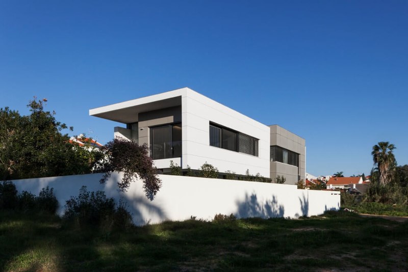 vue d'ensemble - Maison contemporaine béton par Ron Aviv - Tel Aviv, Israël