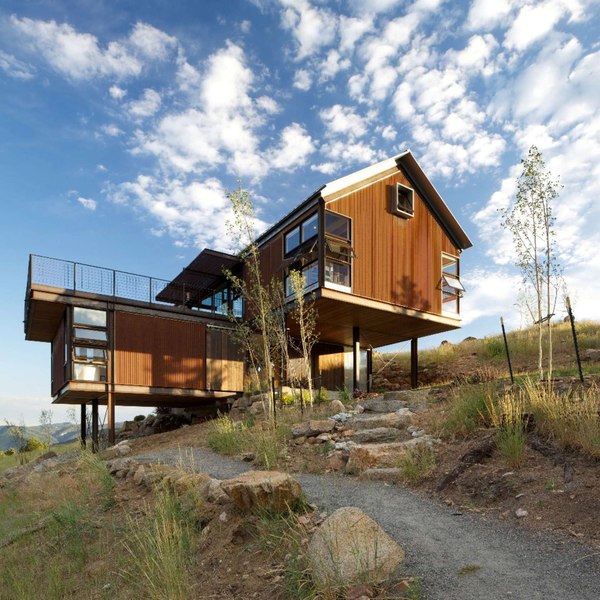 vue d'ensemble sud - Sunshine Canyon House par Renée del Gaudio Architecture - Boulder, Usa