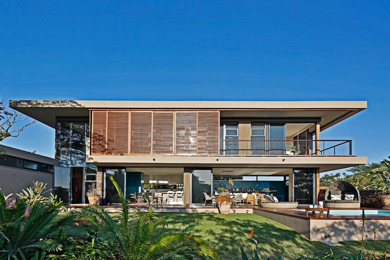 vue extérieure terrasse - Aloe Ridge House par Metropole Architects - Kwa Zulu Natal, Afrique du Sud