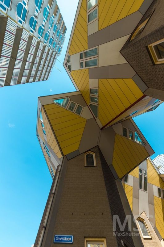 vue panoramique pièces cubes - Cube-houses par Piet Blom - Rotterdam, Pays-Bas