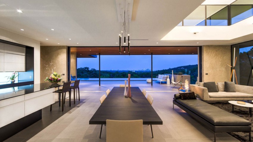 pièce de vie - Waterfall-House par Dick Clark + Associates. - Austin, Usa