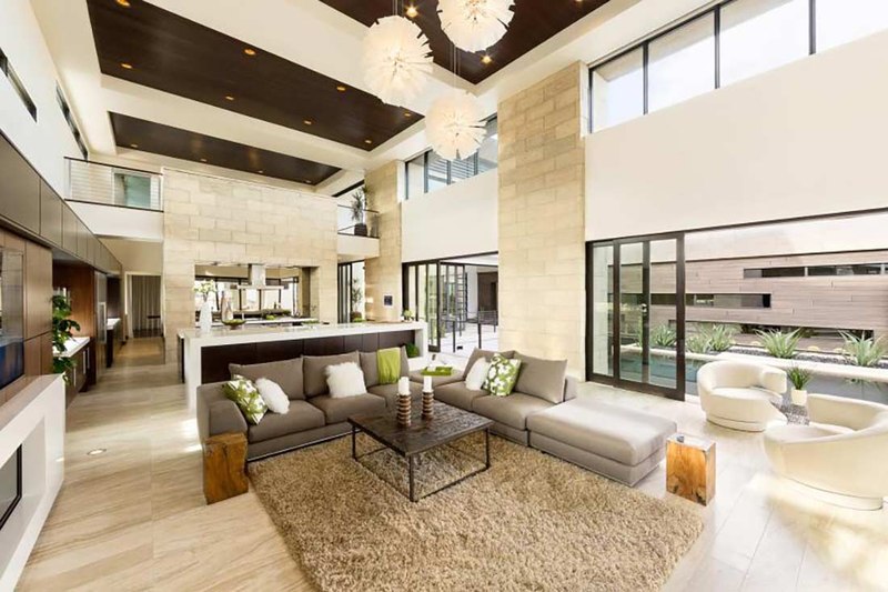 pièce de vie - villa contemporaine par Blue Heron - Henderson, USA