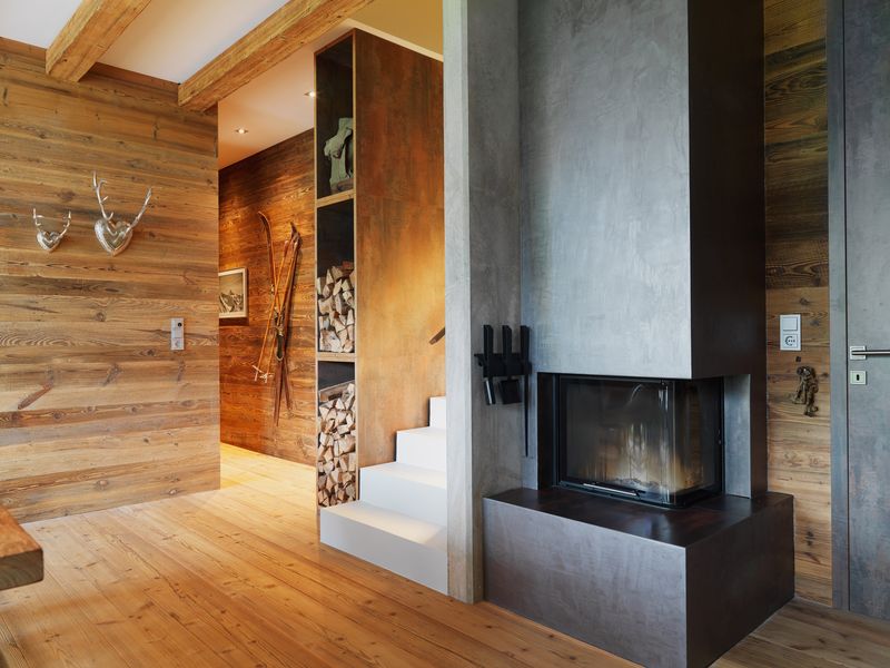 cheminée design - Mountain-View House par SoNo arhitekti - Kitzbuehel, Slovénie